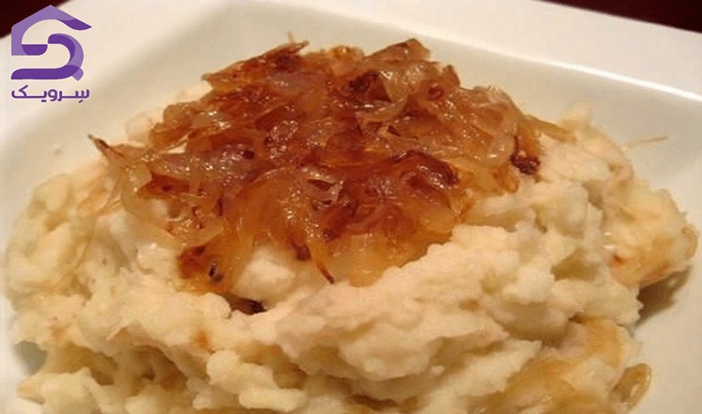 طرز تهیه پوره سیب زمینی با پیاز داغ و جعفری [گام‌به‌گام]