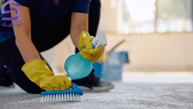 تصویر تمیز کردن فرش در منزل بدون شستن [از ماشینی تا دستباف]