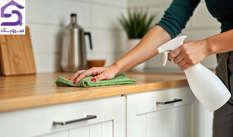 10 ترفند تمیز کردن آشپزخانه [آموزش قدم‌به‌قدم و کاربردی]