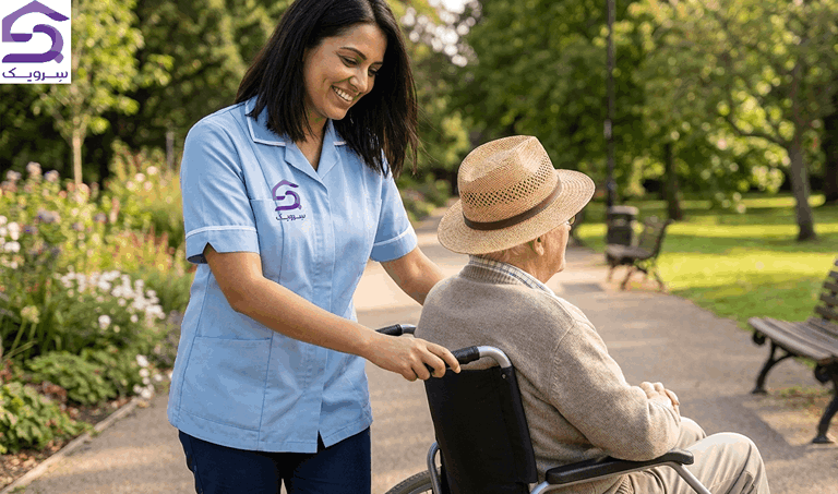 پرستار سالمند در منزل در قیطریه تهران همراهی سالمند در پارک